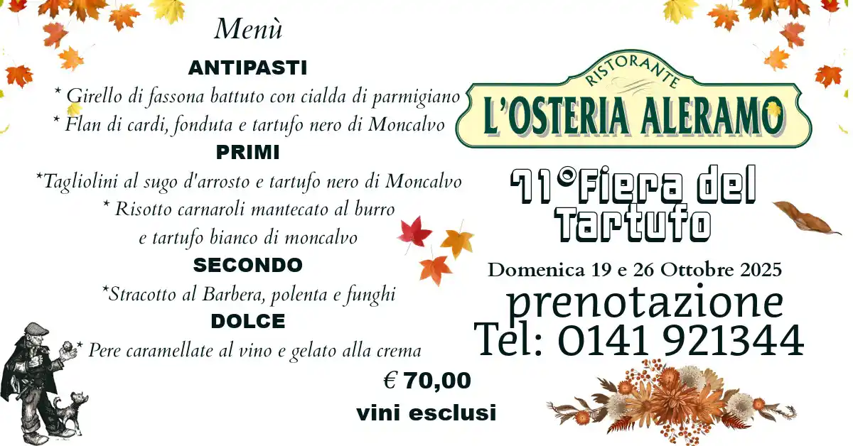 Scopri di più sull'articolo Menù Fiera del Tartufo di Moncalvo 2025